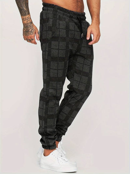 Pantaloni Jogging Uomo con Motivo a Quadri Comfort