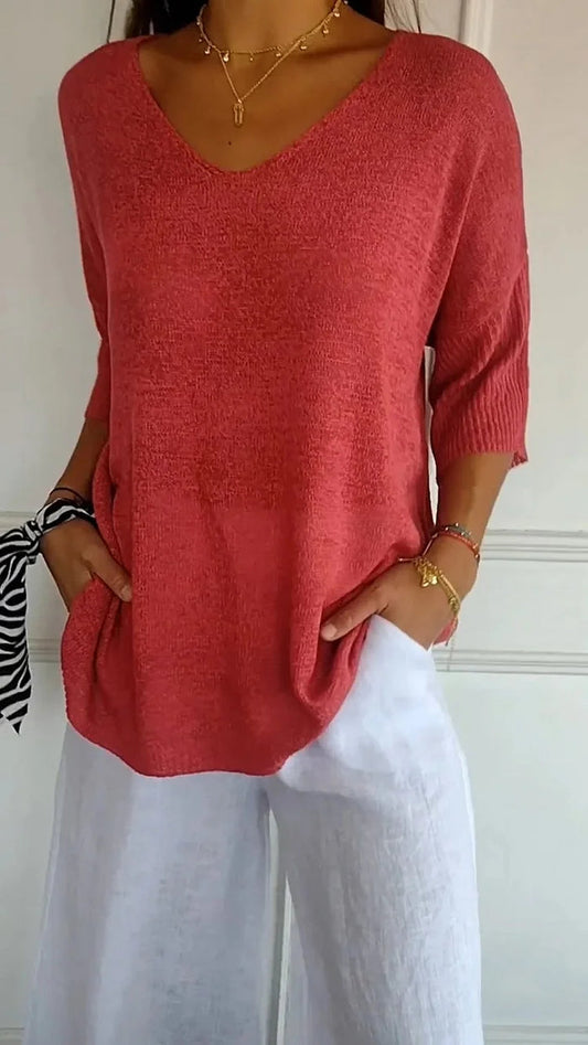 Donna in Maglia Scollo a V - Brentozzi