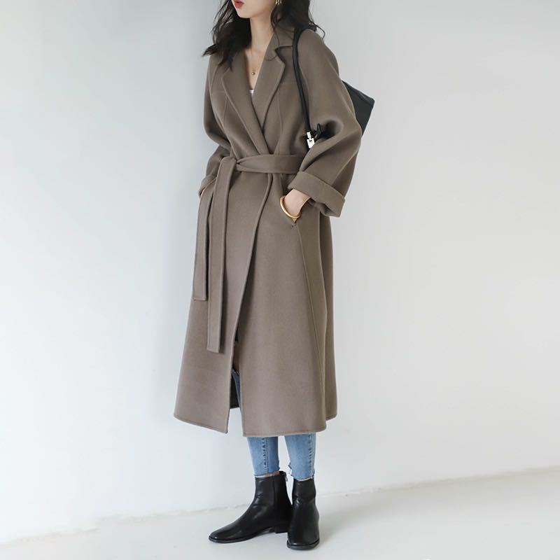 Cappotto Lungo Donna in Lana con Cintura - Brentozzi