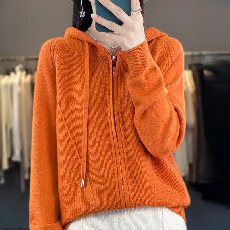 Cardigan Donna Caldo in Maglia Morbida Manica Lunga