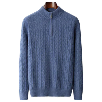 Maglione Uomo Mezza Cerniera Maglia Strutturata