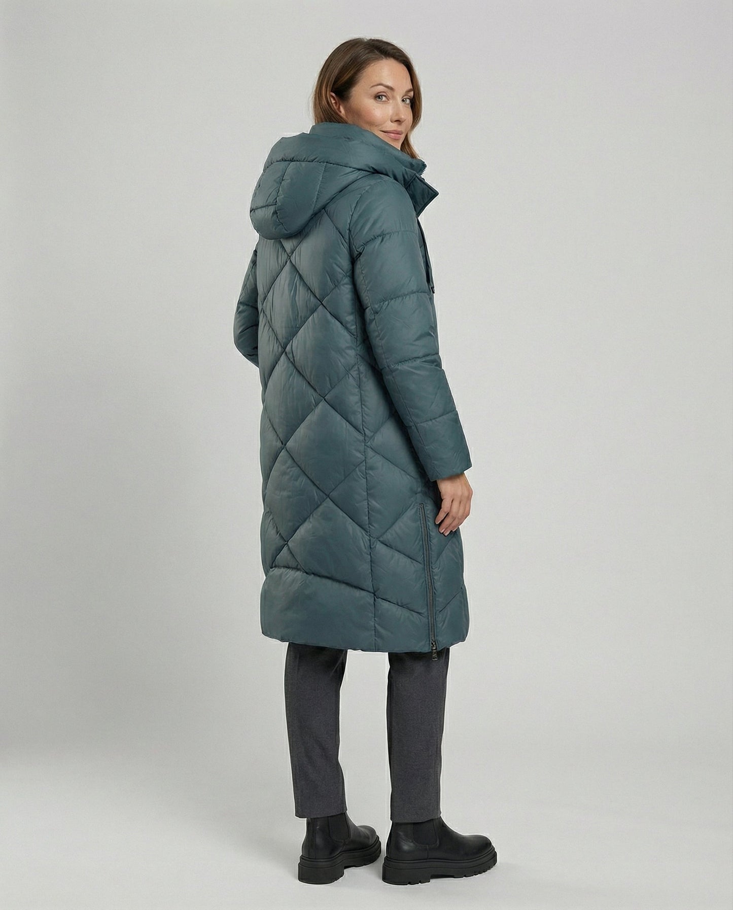 Cappotto Donna con Cappuccio Stile Casual