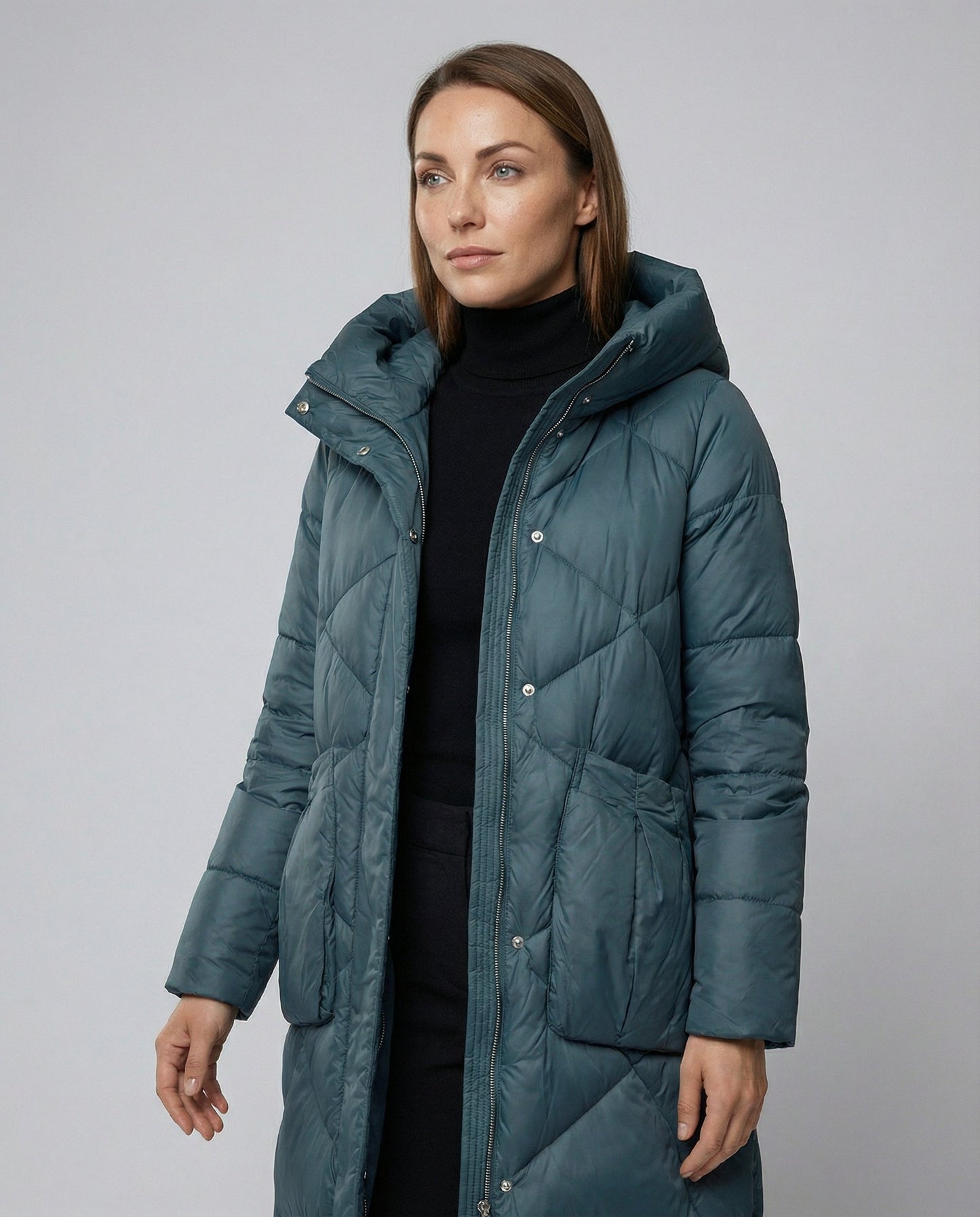 Cappotto Donna con Cappuccio Stile Casual