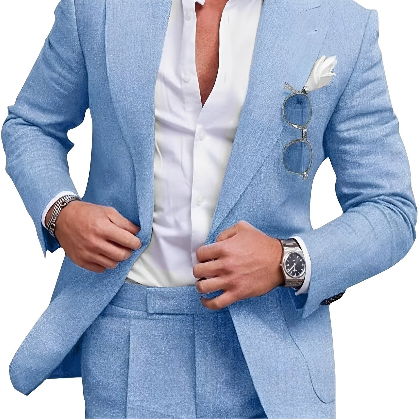 Completo Uomo Elegante Giacca Monopetto Pantaloni Coordinati