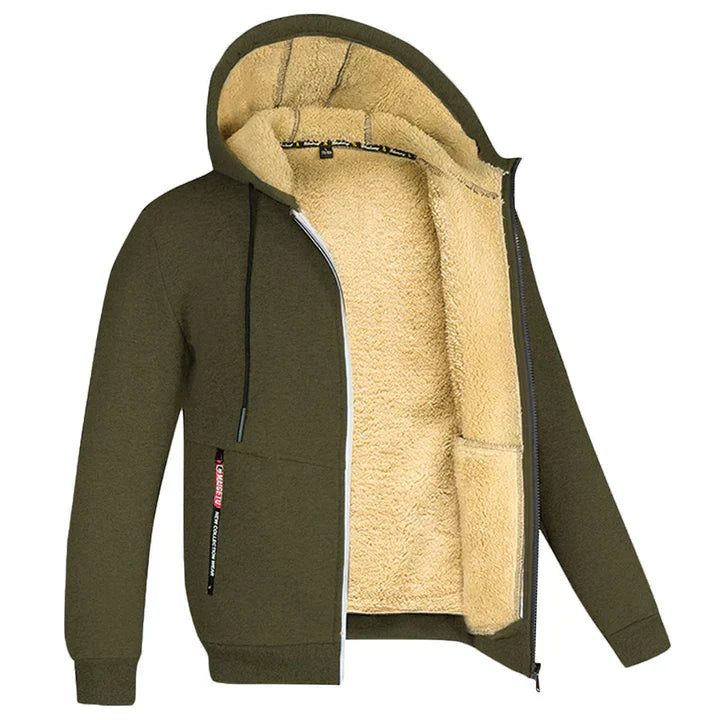 Felpa Uomo con Zip Interno in Pile Morbido
