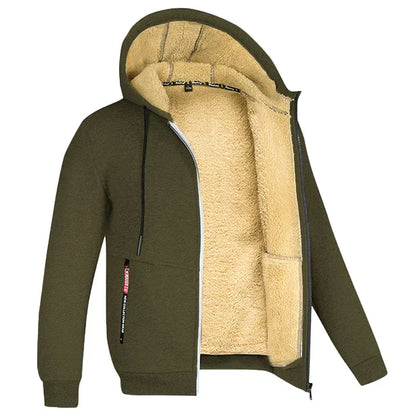 Felpa Uomo con Zip Interno in Pile Morbido