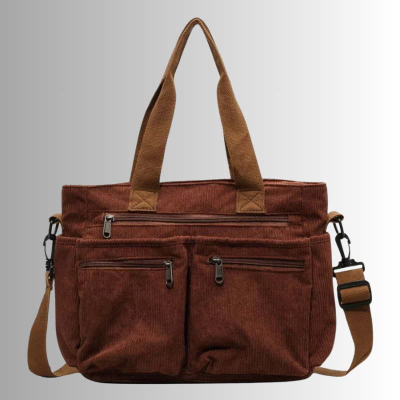 Borsa Tracolla Donna in Corda con Tasche con Zip