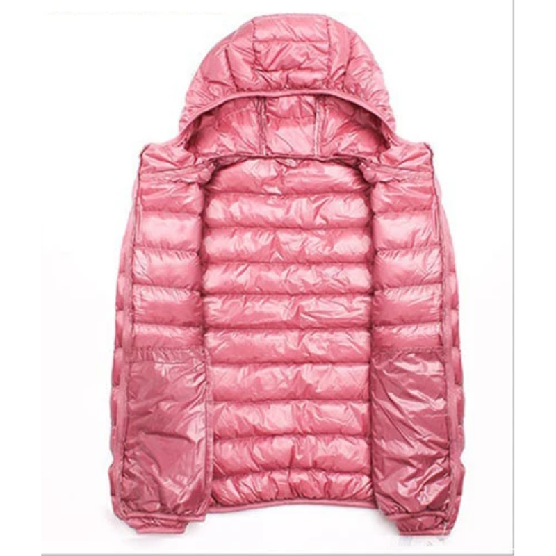 Piumino Donna con Cappuccio e Chiusura Zip