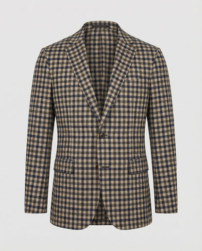 Blazer Uomo Quadrettato Stile Sportivo Elegante
