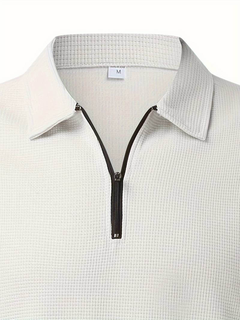 Maglia Uomo in Tessuto Waffle Manica Lunga Scollo a V