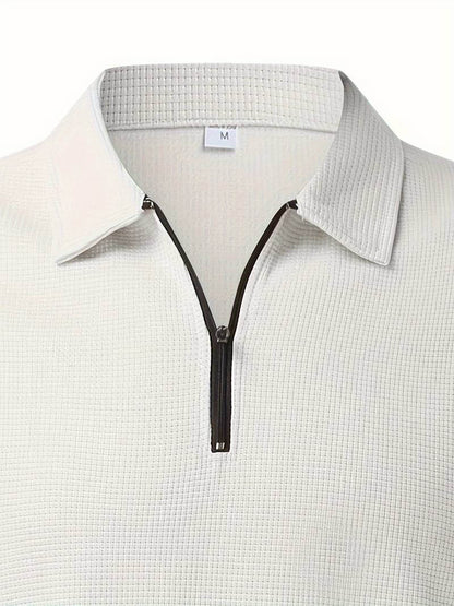 Maglia Uomo in Tessuto Waffle Manica Lunga Scollo a V