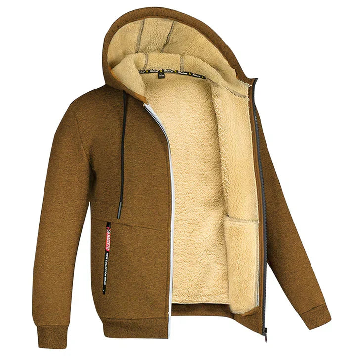 Felpa Uomo con Zip Interno in Pile Morbido