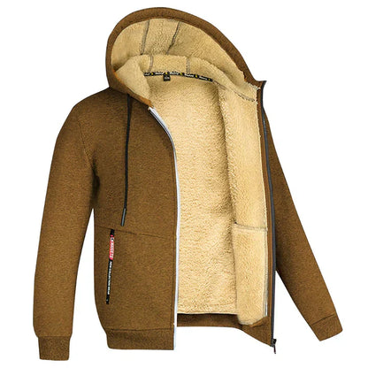 Felpa Uomo con Zip Interno in Pile Morbido