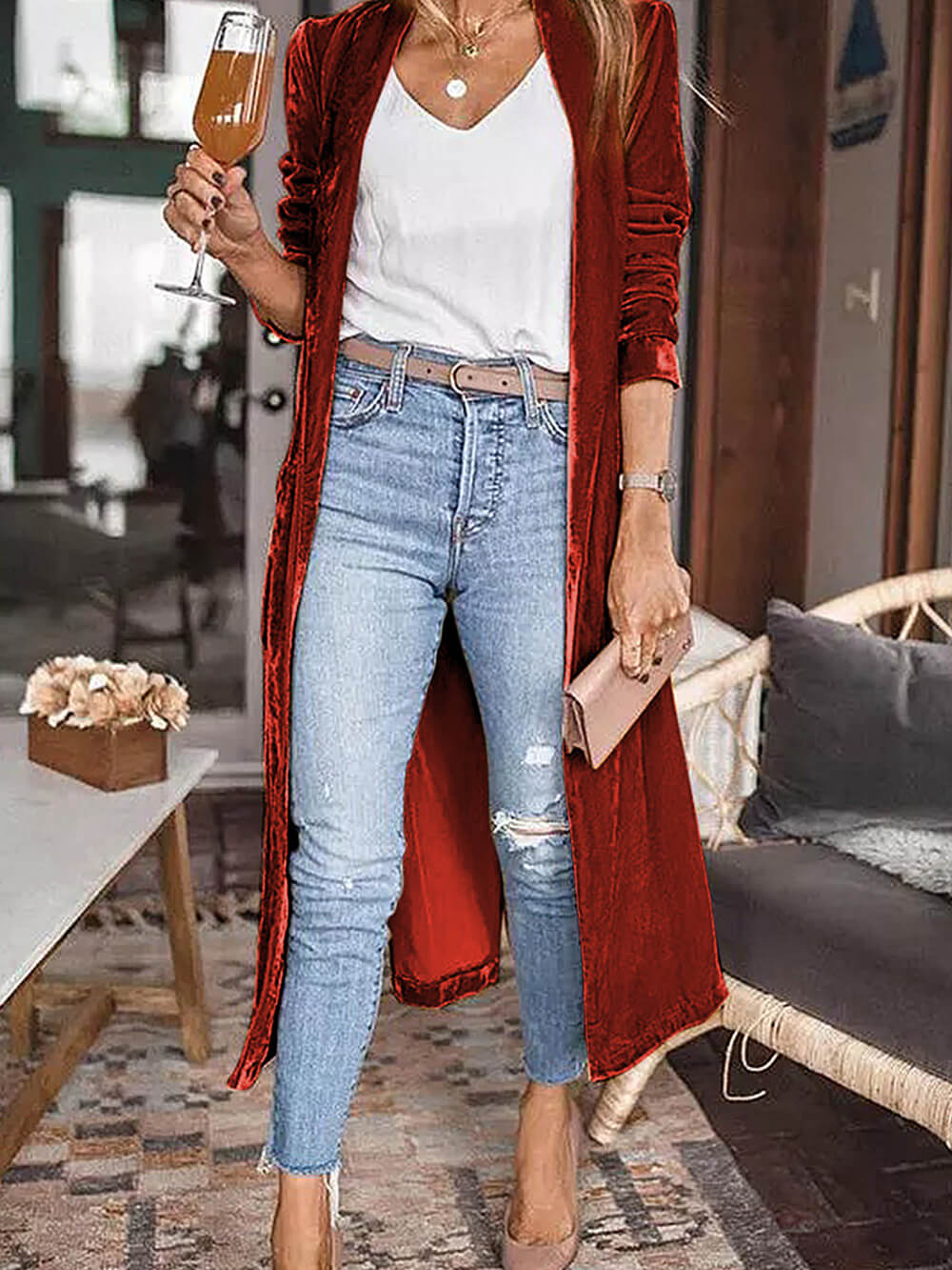 Cardigan Donna in Velluto Morbido Elegante Confortevole