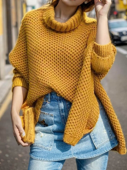 Maglione Donna Dolman Manica Lunga Collo Alto