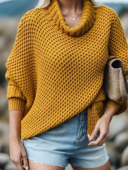 Maglione Donna Dolman Manica Lunga Collo Alto