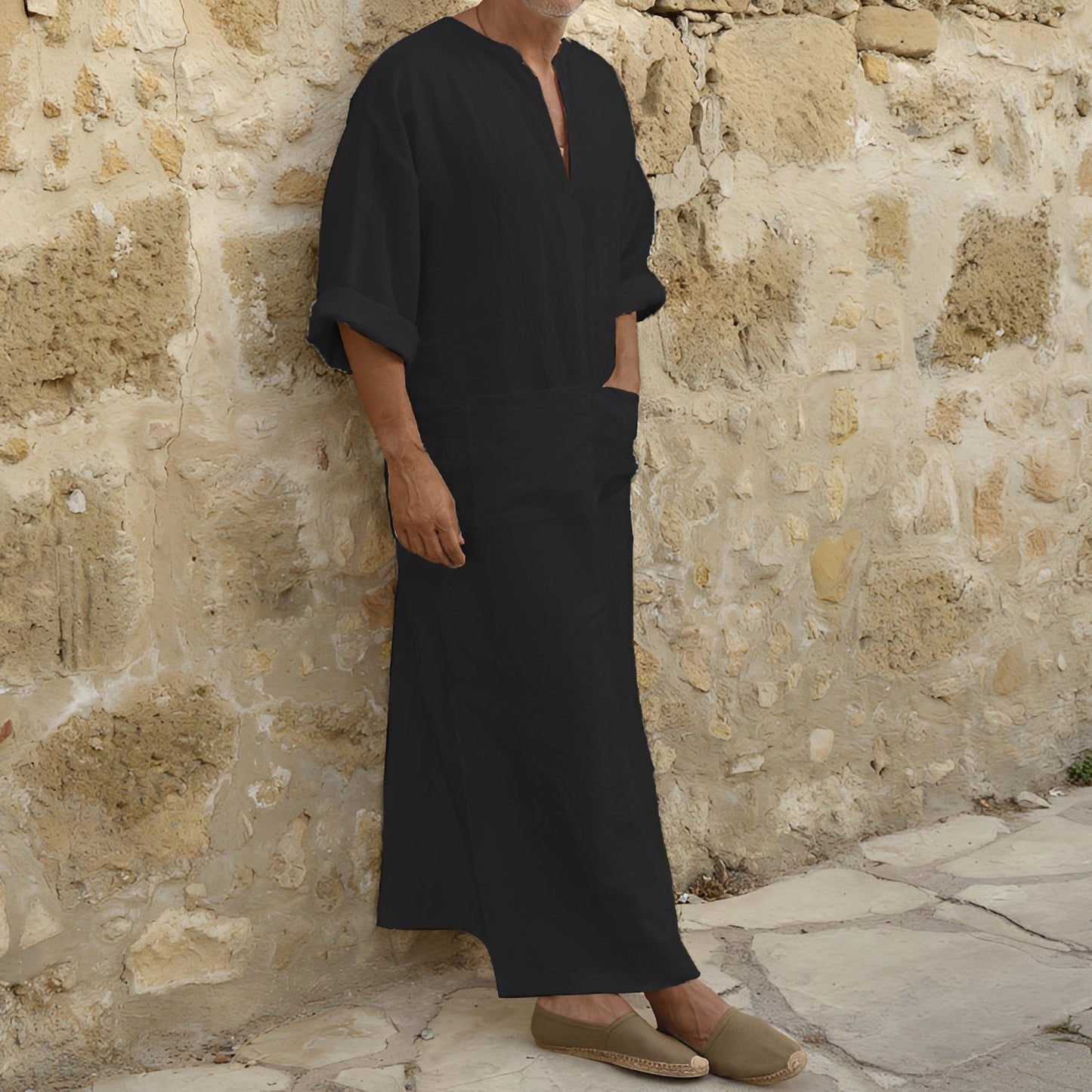 Abito Camicia Lungo Uomo con Spacco
