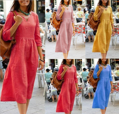 Abito Donna Scollo a V Taglio Sottile - Brentozzi