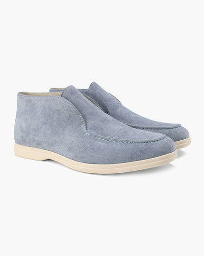 Mocassini Uomo in Pelle Scamosciata Slip-On Taglio Medio