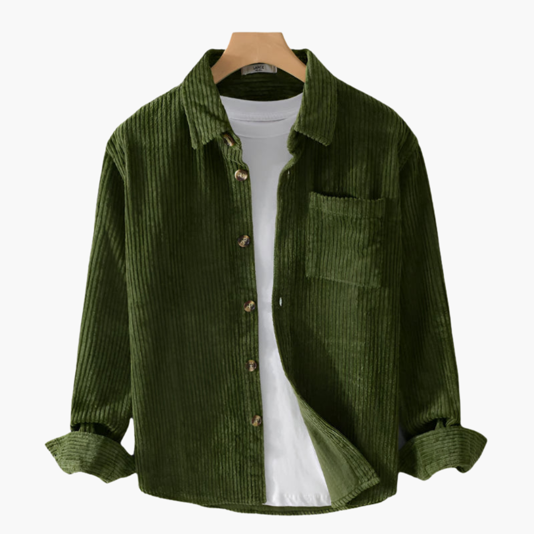 Camicia Uomo Taglie Forti Manica Lunga in Velluto - Brentozzi