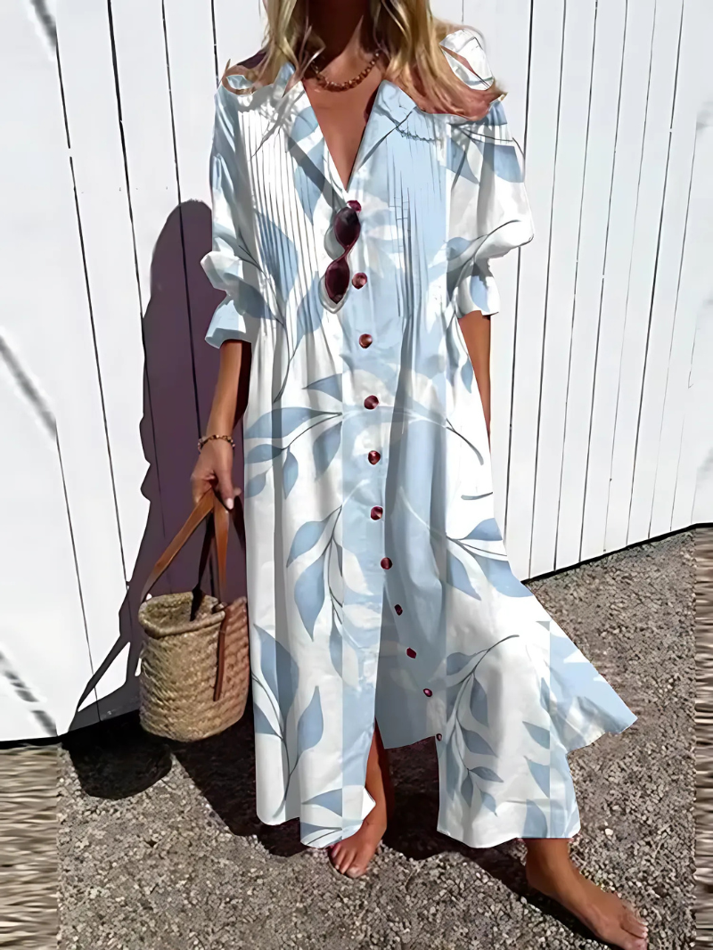 Abito Maxi Donna Estivo Camicia Leggero - Brentozzi