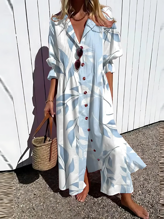 Abito Maxi Donna Estivo Camicia Leggero - Brentozzi