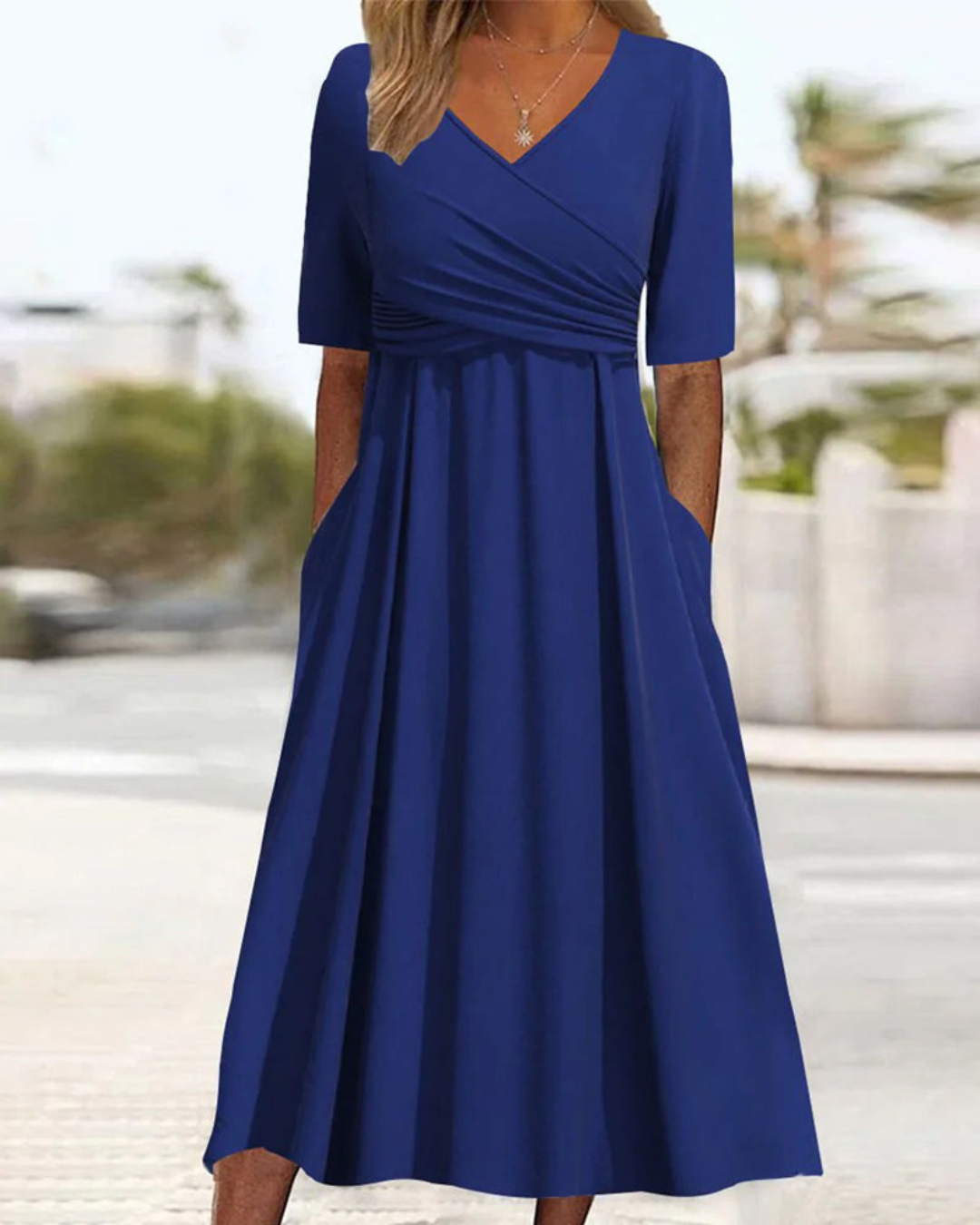 Abito Maxi Donna a Portafoglio Scollo a V - Brentozzi