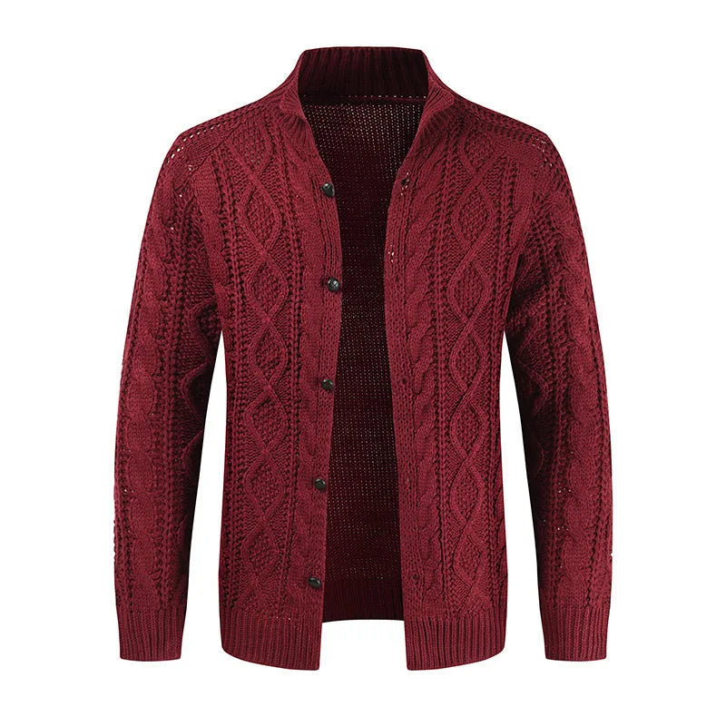 Cardigan Uomo Maglia Spessa a Treccia Caldo e Morbido