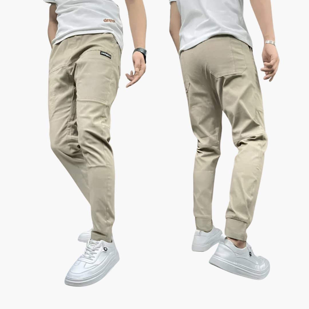 Pantaloni Cargo Uomo in Tessuto Stretch Vestibilità Comoda