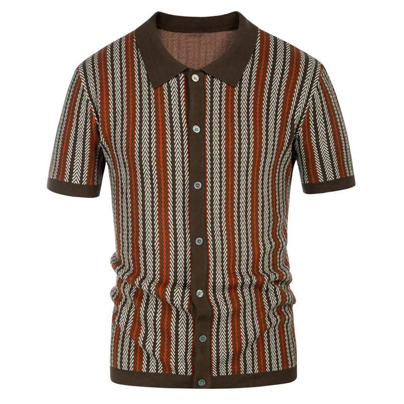 Polo Uomo con Bottoni Stile Classico Manica Corta