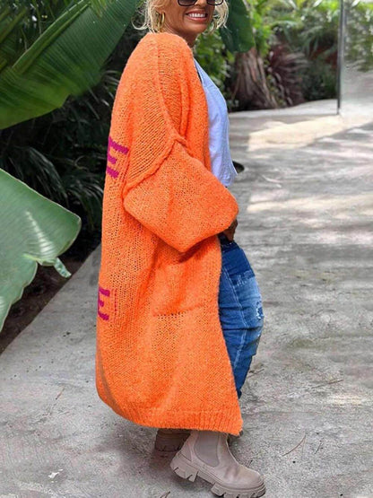 Cardigan Uomo Maglia Larga Tasca Motivo Cuore