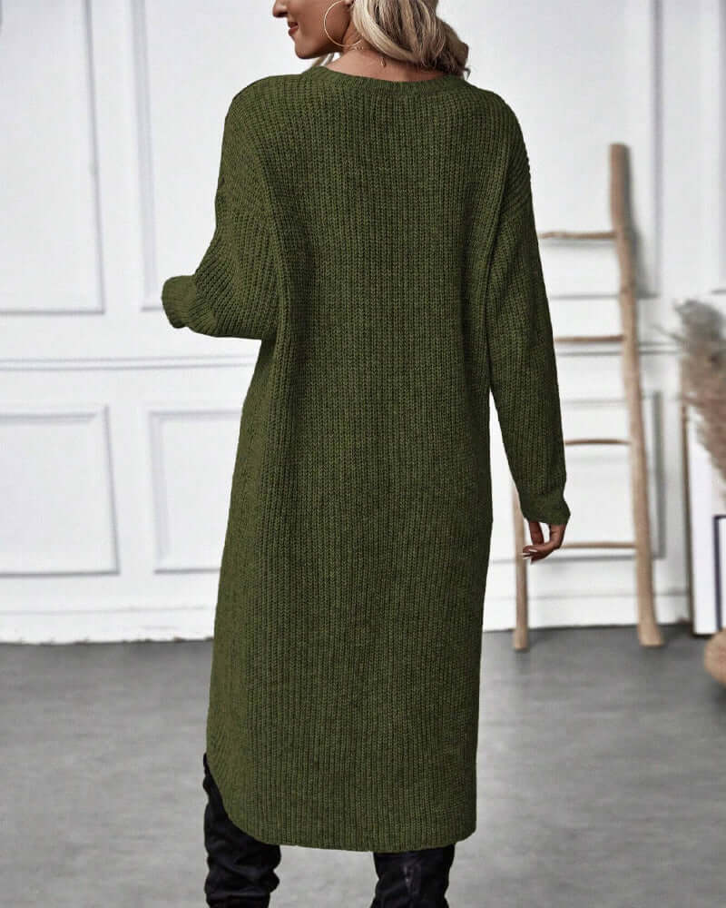 Abito Maglione Donna in Maglia Patchwork Manica Lunga