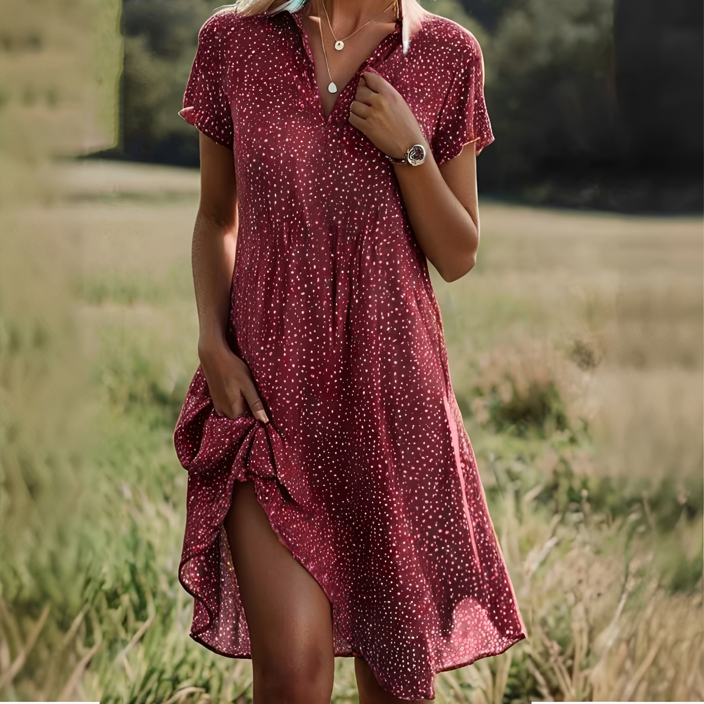 Abito Donna Manica Corta Stile Elegante