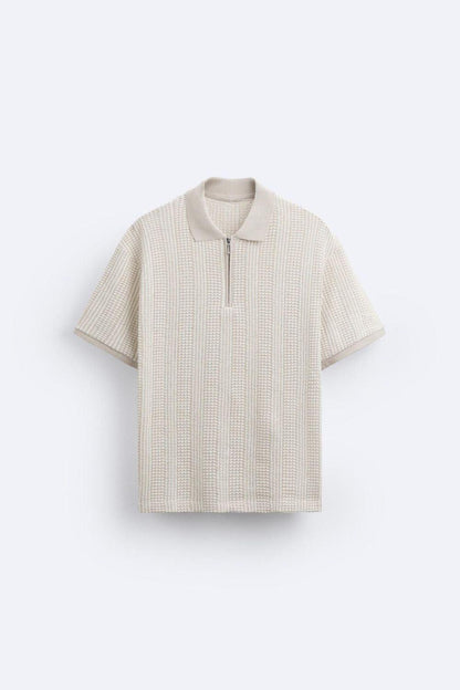 Polo Uomo Maglia Strutturata con Zip - Brentozzi
