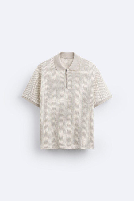 Polo Uomo Maglia Strutturata con Zip - Brentozzi