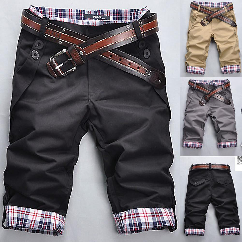 Shorts Donna con Cintura Tessuto a Quadri Vestibilità Regolare
