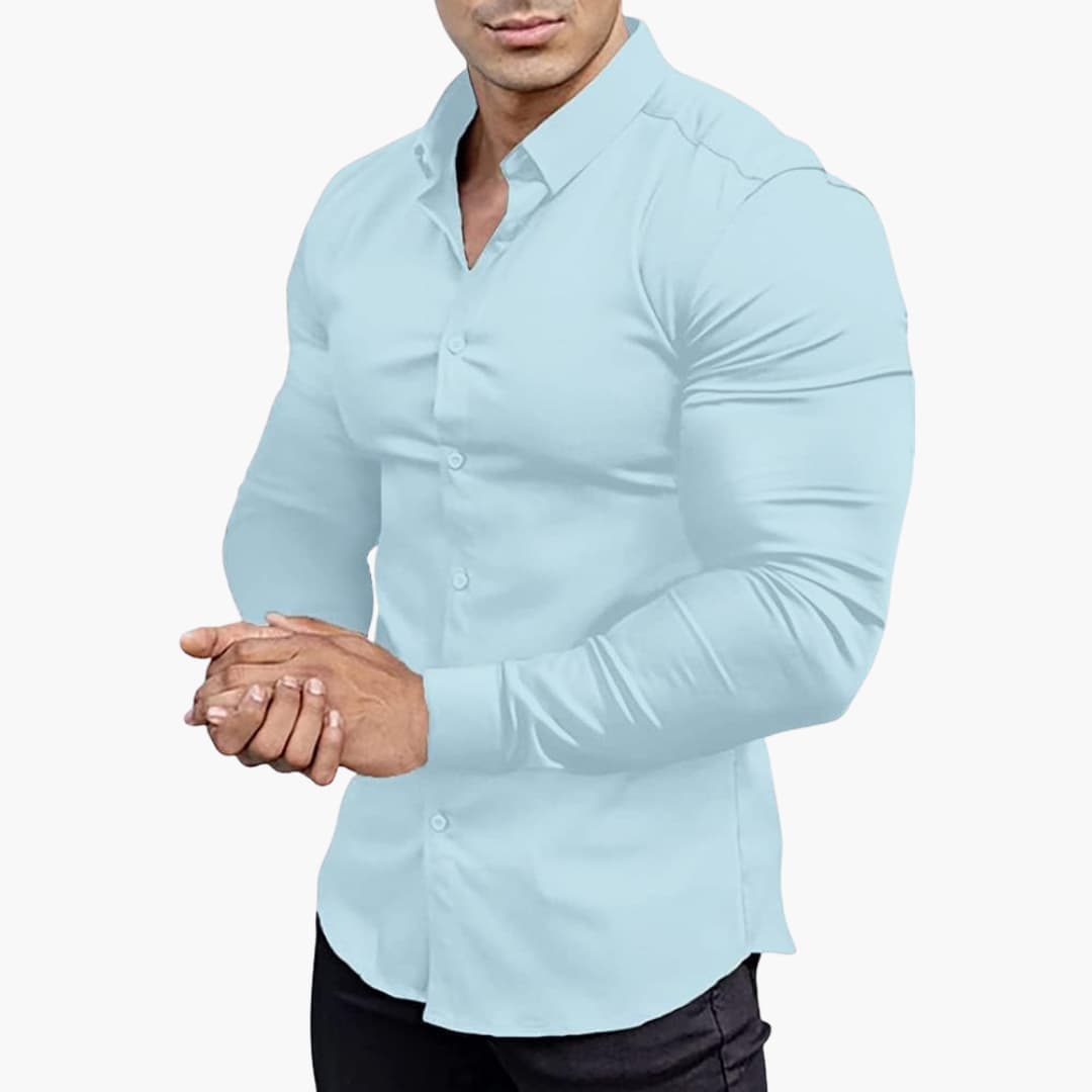 Camicia Uomo Classica Manica Lunga Slim Fit