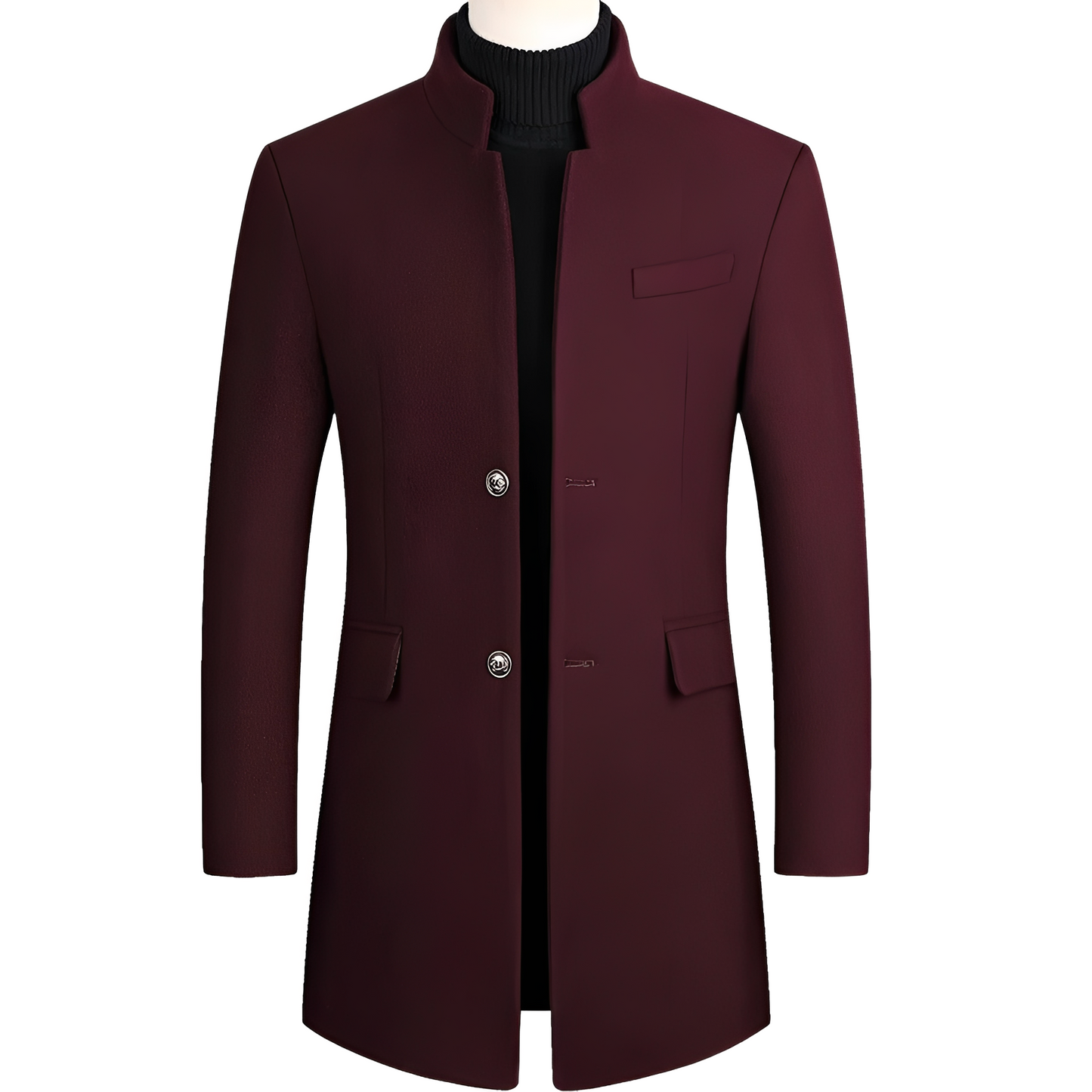 Cappotto Uomo con Colletto Alto Elegante
