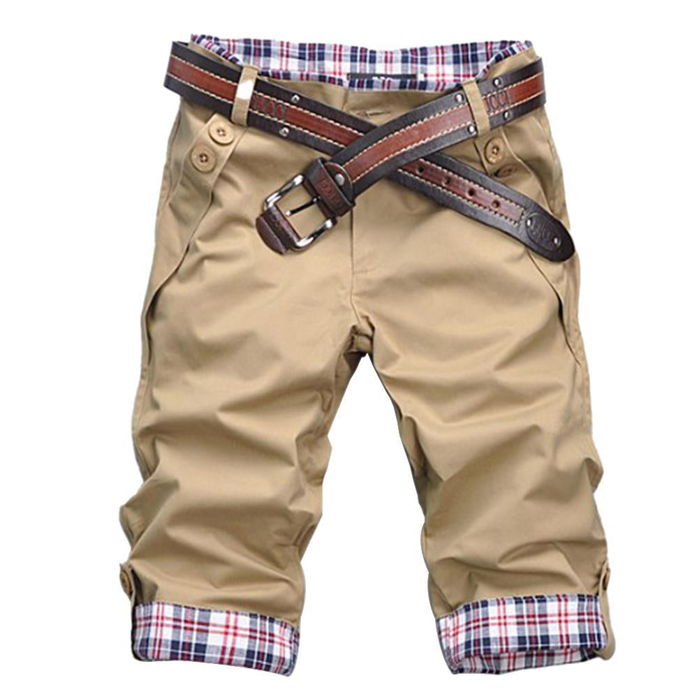 Shorts Donna con Cintura Tessuto a Quadri Vestibilità Regolare