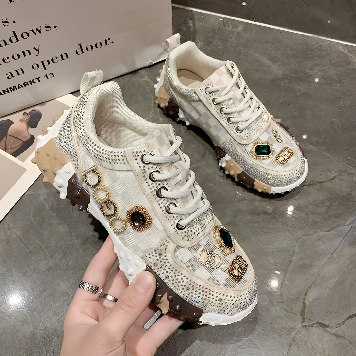 Scarpe Donna con Glitter Stile Elegante