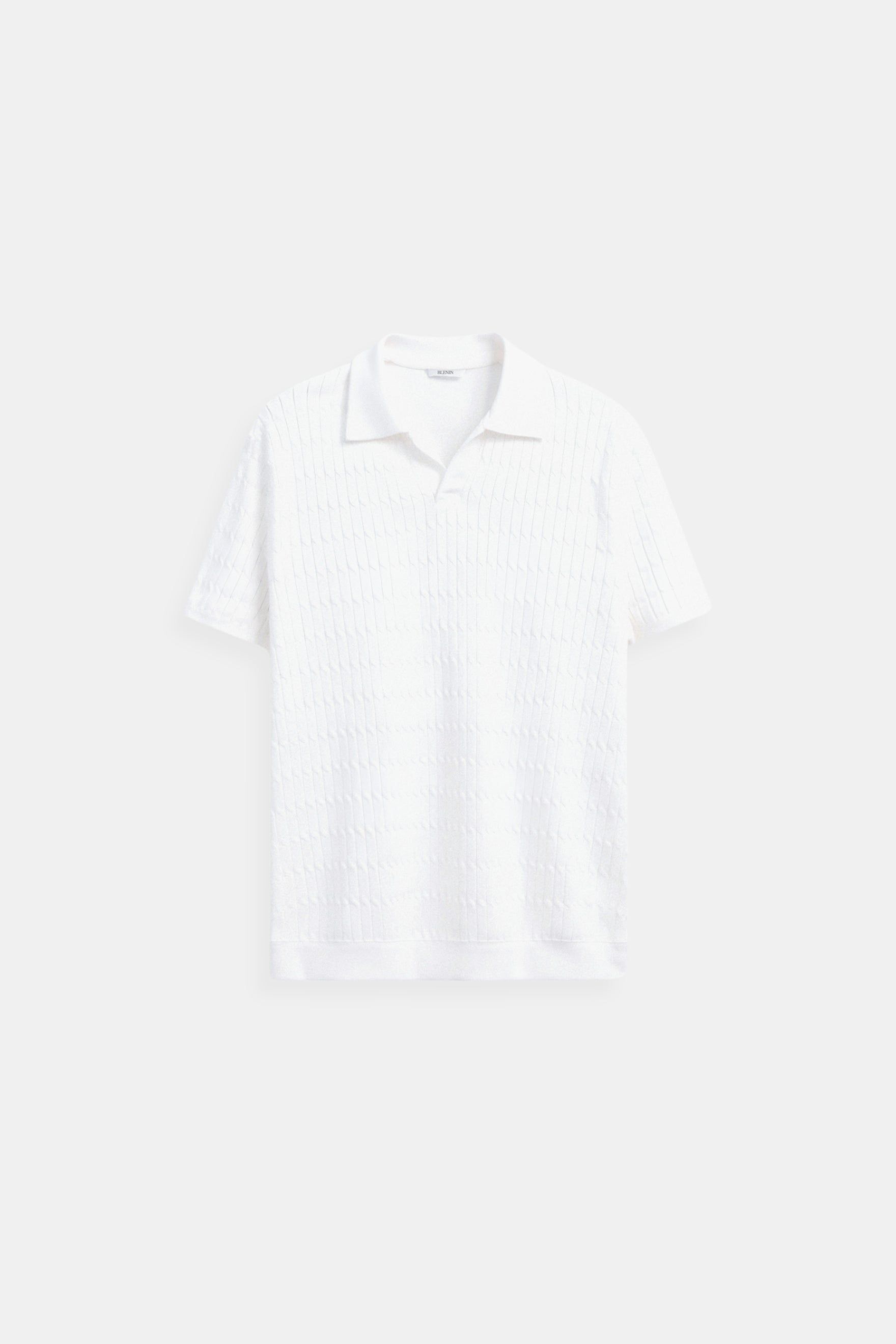 Polo Uomo Maglia Lavorata a Maglia con Motivo Strutturato - Brentozzi