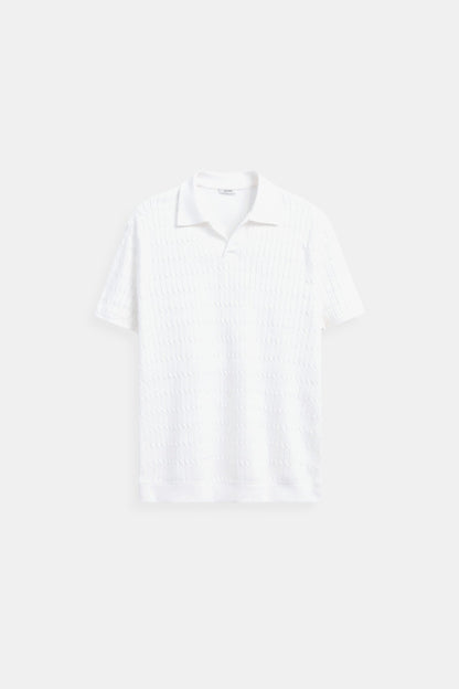 Polo Uomo Maglia Lavorata a Maglia con Motivo Strutturato - Brentozzi