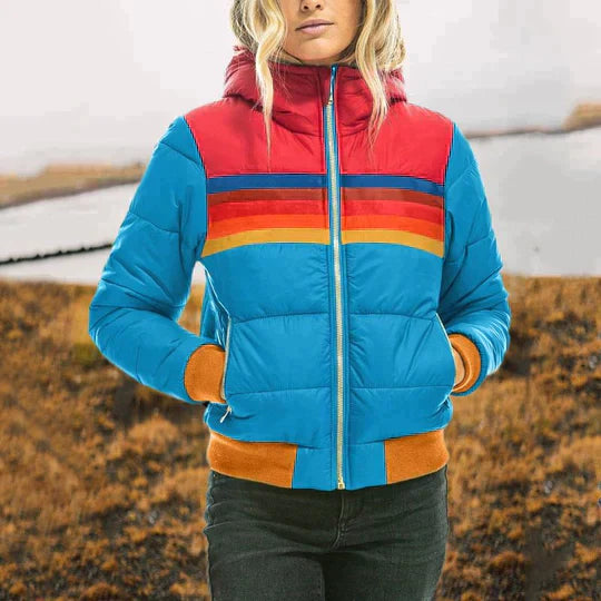 Giacca Imbottita Donna Vintage Calda Stile Retrò