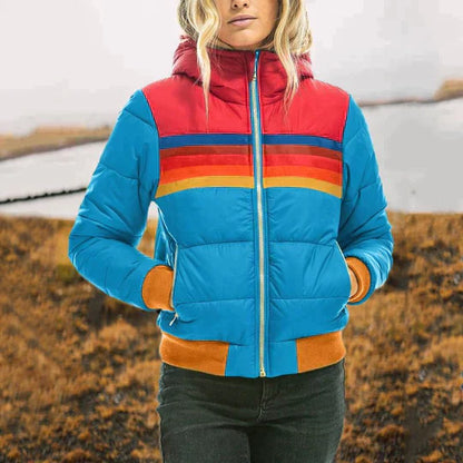 Giacca Imbottita Donna Vintage Calda Stile Retrò