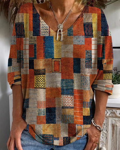 Donna Patchwork Scollo a V - Brentozzi
