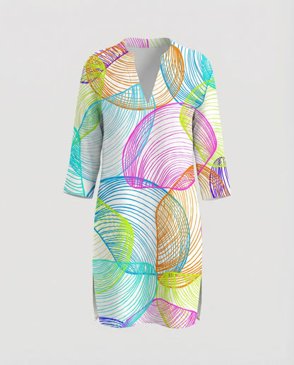 Blusa Spiaggia Donna Manica Lunga Leggera