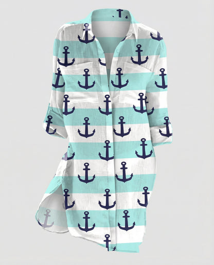 Blusa Spiaggia Donna Manica Lunga Leggera
