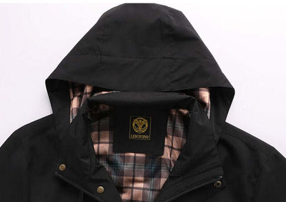 Giacca Uomo Impermeabile con Cappuccio Primavera Autunno