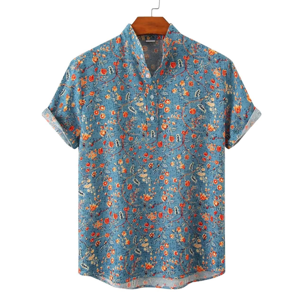 Camicia Uomo Fantasia Floreale Vestibilità Comoda
