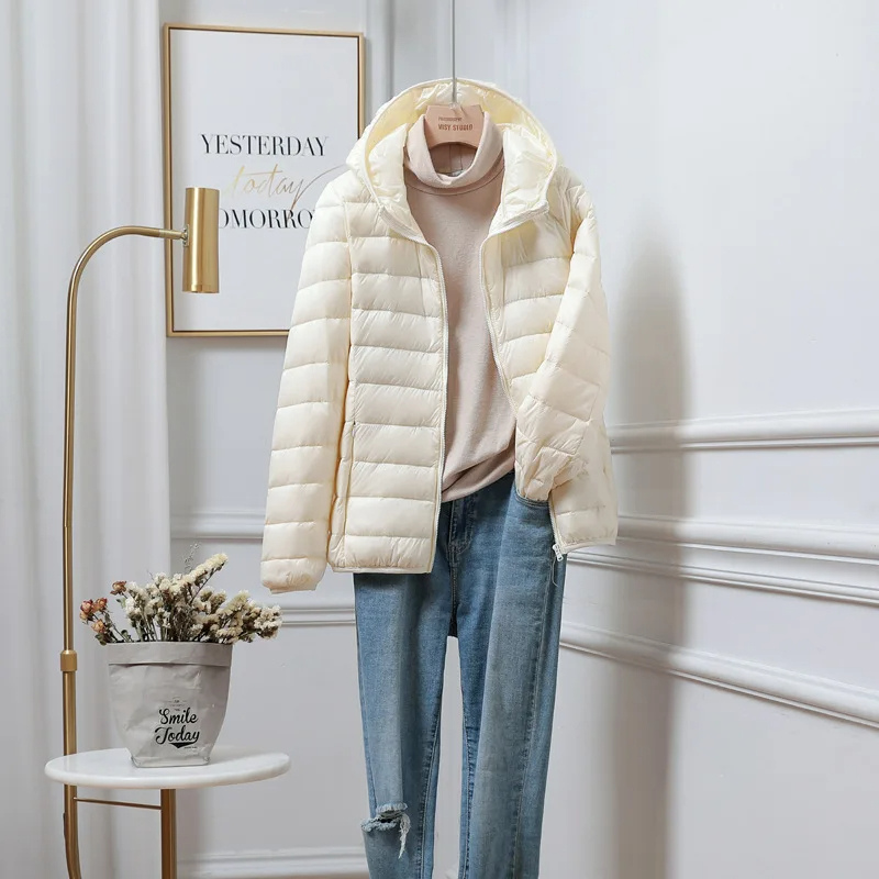 Piumino Donna con Cappuccio e Chiusura Zip